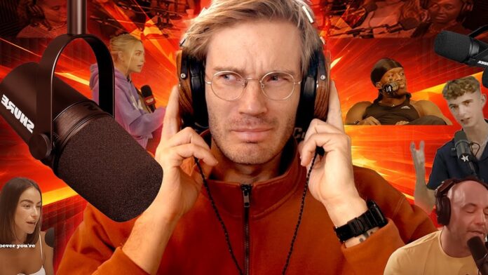 PewDiePie podcast-jakson kansikuva. PewDiePie arvostelee Joe Rogania ja podcast-kulttuuria.