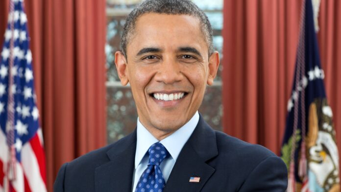 Barack Obama presidentin promokuvassa. Barack Obama Suomeen!